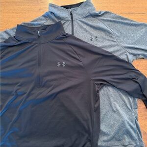 Under Armour Men's Black and Gray Lightweight Quarter Zips